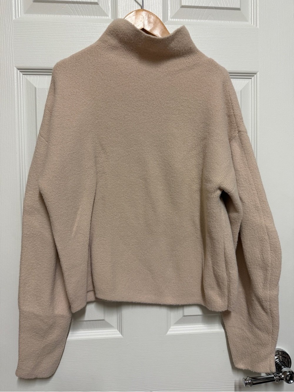 Express Women's Mock Neck Sweater in Beige